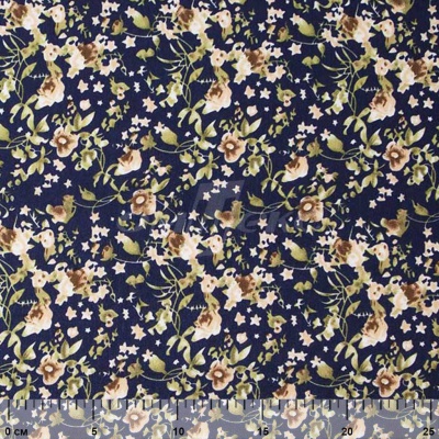 Плательная ткань "Фламенко" 1.1, 80 гр/м2, шир.150 см, принт растительный - купить в Старом Осколе. Цена 241.49 руб.