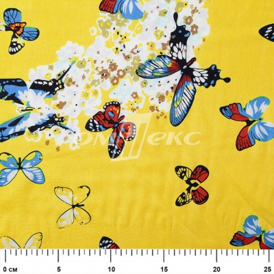 Плательная ткань "Софи" 7.2, 75 гр/м2, шир.150 см, принт бабочки - купить в Старом Осколе. Цена 241.49 руб.