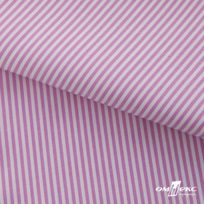 Ткань сорочечная Полоска Кенди, 115 г/м2, 58% пэ,42% хл, шир.150 см, цв.1-розовый, (арт.110) - купить в Старом Осколе. Цена 306.69 руб.