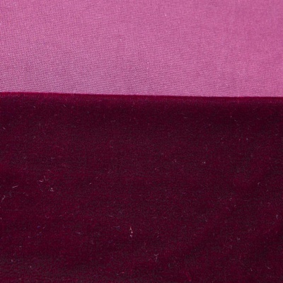 Бархат стрейч №2, 240 гр/м2, шир.160 см, (2,6 м/кг), цвет бордо - купить в Старом Осколе. Цена 740.88 руб.