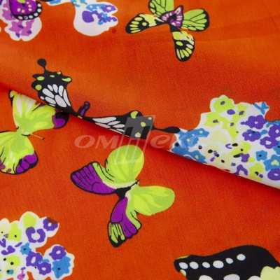 Плательная ткань "Софи" 7.1, 75 гр/м2, шир.150 см, принт бабочки - купить в Старом Осколе. Цена 241.49 руб.