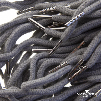Шнурки #107-08, круглые 130 см, цв.серый - купить в Старом Осколе. Цена: 26.88 руб.