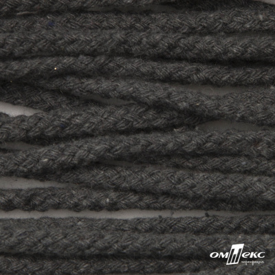 Шнур плетеный d-6 мм круглый, 70% хлопок 30% полиэстер, уп.90+/-1 м, цв.1088-т.серый - купить в Старом Осколе. Цена: 588 руб.