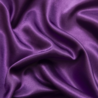 Поли креп-сатин 19-3536, 125 (+/-5) гр/м2, шир.150см, цвет фиолетовый - купить в Старом Осколе. Цена 155.57 руб.