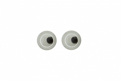 Глазки для игрушек, круглые, с бегающими зрачками, 3 мм/упак.100+/-5 шт, цв. -черно-белые - купить в Старом Осколе. Цена: 25.40 руб.