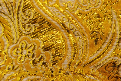 Ткань костюмная жаккард №12, 140 гр/м2, шир.150см, цвет жёлтый - купить в Старом Осколе. Цена 383.29 руб.
