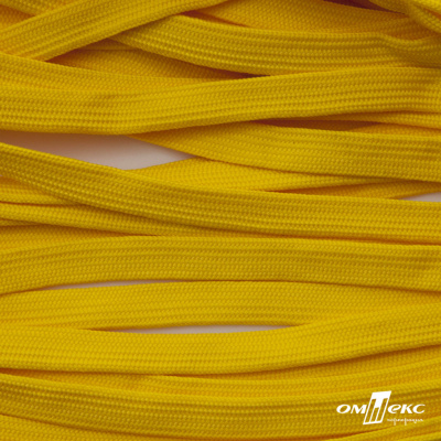 Шнур плетеный (плоский) d-12 мм, (уп.90+/-1м), 100% полиэстер, цв.269 - жёлтый - купить в Старом Осколе. Цена: 8.62 руб.