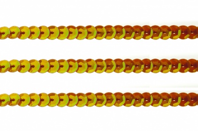 Пайетки "ОмТекс" на нитях, CREAM, 6 мм С / упак.73+/-1м, цв. 88 - оранжевый - купить в Старом Осколе. Цена: 300.55 руб.