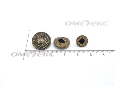 Кнопки металл 15 мм альфа антик с рис.№3  - купить в Старом Осколе. Цена: 2.90 руб.