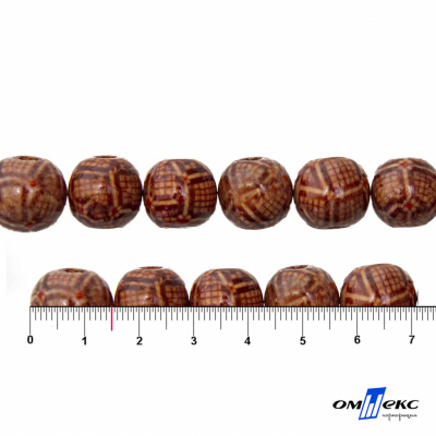 0125-Бусины деревянные "ОмТекс", 15 мм, упак.50+/-3шт - купить в Старом Осколе. Цена: 77 руб.