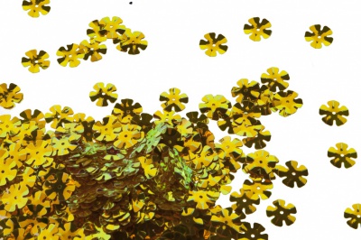 Пайетки "ОмТекс" россыпью,DOUBLE SIDED GOLD,цветок 14 мм/упак.50 гр, цв. 0460-золото - купить в Старом Осколе. Цена: 80.12 руб.
