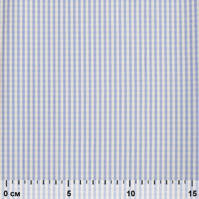 Ткань сорочечная Клетка Виши, 115 г/м2, 58% пэ,42% хл, шир.150 см, цв.2-голубой, (арт.111) - купить в Старом Осколе. Цена 306.69 руб.