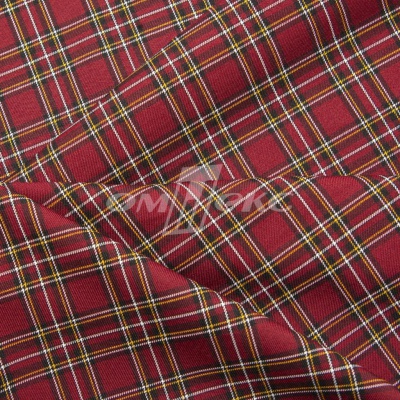 Ткань костюмная клетка 24379 2012, 230 гр/м2, шир.150см, цвет бордовый/бел/жел - купить в Старом Осколе. Цена 539.74 руб.