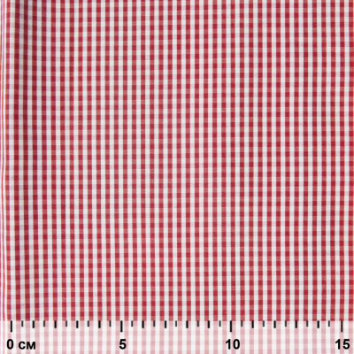 Ткань сорочечная Клетка Виши, 115 г/м2, 58% пэ,42% хл, шир.150 см, цв.5-красный, (арт.111) - купить в Старом Осколе. Цена 306.69 руб.