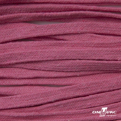 Шнур плетеный d-8 мм плоский, 70% хлопок 30% полиэстер, уп.85+/-1 м, цв.1029-розовый - купить в Старом Осколе. Цена: 735 руб.