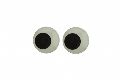 Глазки для игрушек, круглые, с бегающими зрачками, 10 мм/упак.50+/-2 шт, цв. -черно-белые - купить в Старом Осколе. Цена: 35.20 руб.