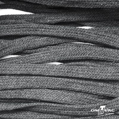 Шнур плетеный d-8 мм плоский, 70% хлопок 30% полиэстер, уп.85+/-1 м, цв.1027-серый - купить в Старом Осколе. Цена: 735 руб.