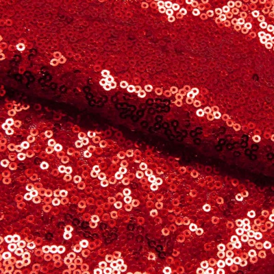Сетка с пайетками №8, 188 гр/м2, шир.140см, цвет красный - купить в Старом Осколе. Цена 438.03 руб.