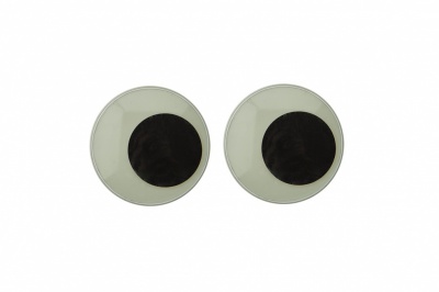 Глазки для игрушек, круглые, с бегающими зрачками, 24 мм/упак.50+/-2 шт, цв. -черно-белые - купить в Старом Осколе. Цена: 60.32 руб.
