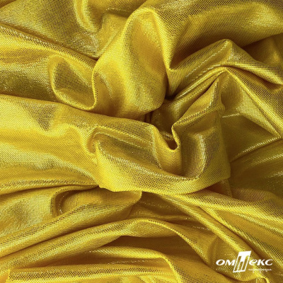 Трикотажное полотно голограмма, шир.140 см, #602 -жёлтый/жёлтый - купить в Старом Осколе. Цена 385.88 руб.