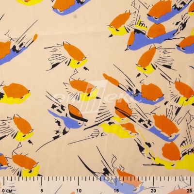 Плательная ткань "Софи" 14.1, 75 гр/м2, шир.150 см, принт птицы - купить в Старом Осколе. Цена 241.49 руб.