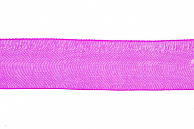 Лента органза 1015, шир. 10 мм/уп. 22,8+/-0,5 м, цвет ярк.розовый - купить в Старом Осколе. Цена: 38.39 руб.