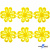 Кружево гипюр "Ромашка" 0575-1169, шир. 25 мм/уп.13,7 м, цвет 8208-жёлтый - купить в Старом Осколе. Цена: 289.76 руб.