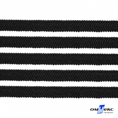 Лента эластичная вязанная (резинка) 4 мм (200+/-1 м) 400 гр/м2 черная бобина "ОМТЕКС" - купить в Старом Осколе. Цена: 1.78 руб.