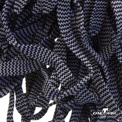 Шнурки #107-07, плоские 130 см, двухцветные цв.серый/чёрный - купить в Старом Осколе. Цена: 23.03 руб.