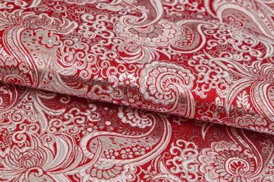 Ткань костюмная жаккард, 135 гр/м2, шир.150см, цвет красный№3 - купить в Старом Осколе. Цена 441.94 руб.