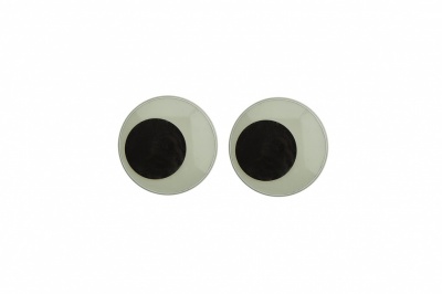 Глазки для игрушек, круглые, с бегающими зрачками, 12 мм/упак.50+/-2 шт, цв. -черно-белые - купить в Старом Осколе. Цена: 38.32 руб.