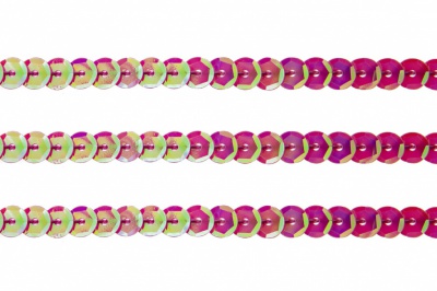 Пайетки "ОмТекс" на нитях, CREAM, 6 мм С / упак.73+/-1м, цв. 89 - розовый - купить в Старом Осколе. Цена: 468.37 руб.