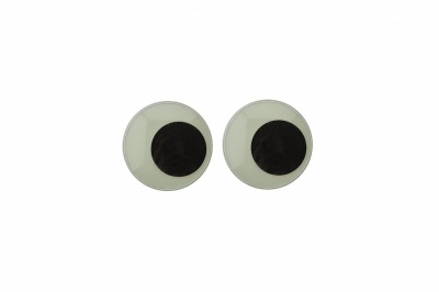 Глазки для игрушек, круглые, с бегающими зрачками, 8 мм/упак.100+/-2 шт, цв. -черно-белые - купить в Старом Осколе. Цена: 28.86 руб.