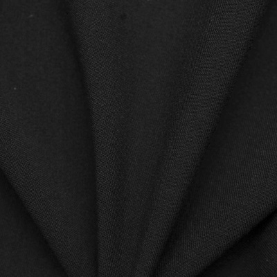 Костюмная ткань с вискозой "Рошель", 250 гр/м2, шир.150см, цвет чёрный - купить в Старом Осколе. Цена 438.12 руб.