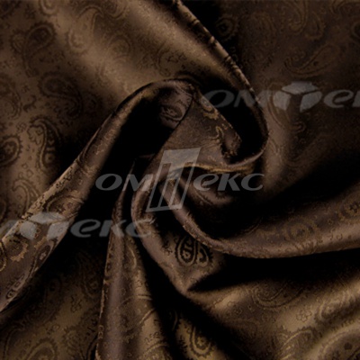 Ткань подкладочная жаккард Р14098, 19-1217/коричневый, 85 г/м2, шир. 150 см, 230T - купить в Старом Осколе. Цена 166.45 руб.