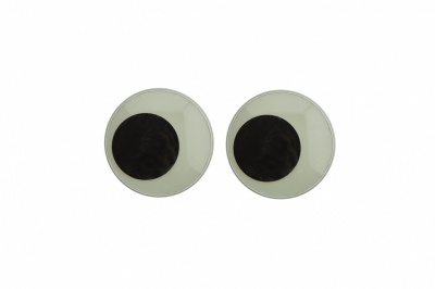 Глазки для игрушек, круглые, с бегающими зрачками, 18 мм/упак.50+/-2 шт, цв. -черно-белые - купить в Старом Осколе. Цена: 41.81 руб.
