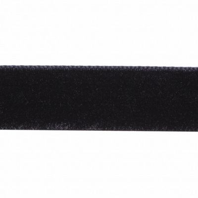 Лента бархатная нейлон, шир.12 мм, (упак. 45,7м), цв.03-черный - купить в Старом Осколе. Цена: 448.27 руб.