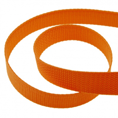 Стропа текстильная, шир. 25 мм (в нам. 50+/-1 ярд), цвет оранжевый - купить в Старом Осколе. Цена: 409.94 руб.